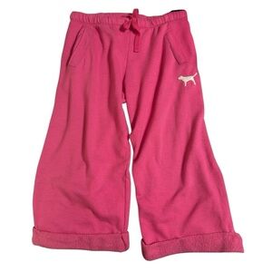 Victoria Secret PINK Cropped Sweatpants Relaxed Fit  Dog Logo LOVE PINK Small